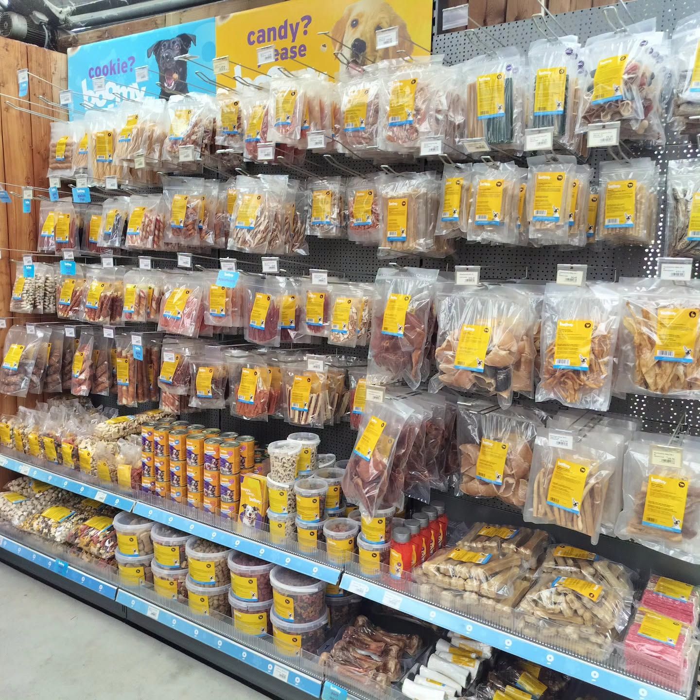 Rek met Boomy-snacks